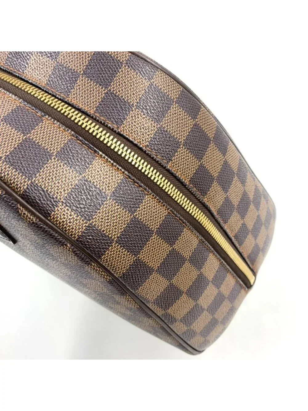 Louis Vuitton Nolita Damier Ebene Leather Brown Handbag Gold